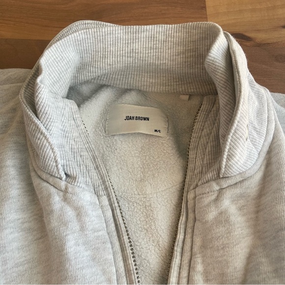 JOAH BROWN RETRO HALF ZIP SAHARA FRENCH TERRY SWEATSHIRT - Picture 8 of 13